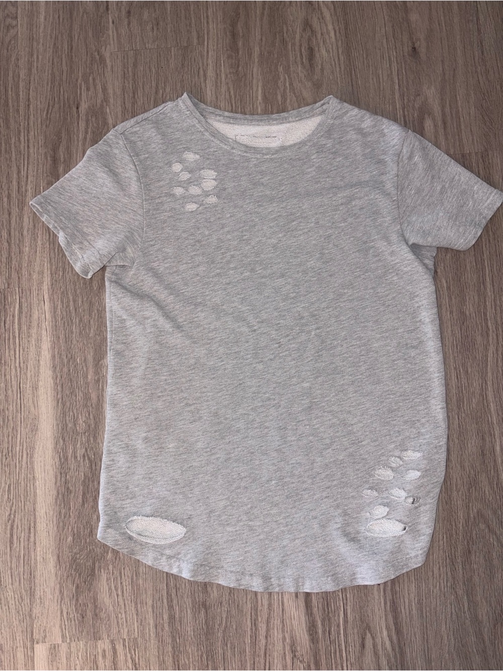 Alphalete Distressed Scoop Tee //Heather Gray Size L // Amazing condition!